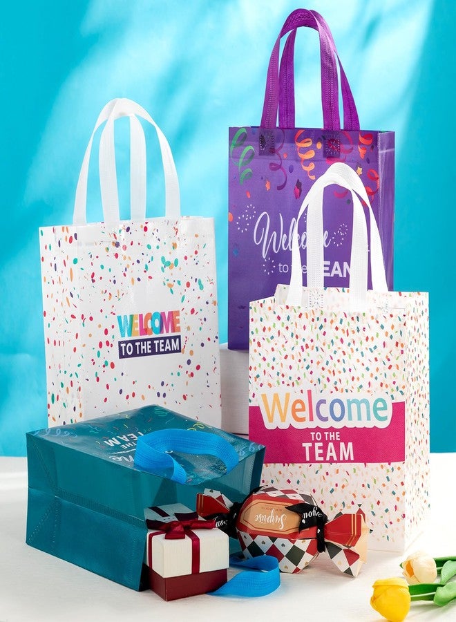 Breling 24 Pack Welcome to the Team Non Woven Gift Bags Reusable Welcome Gift Bags with Handles for New Employee Coworker Teacher Colleague Team Member Office Party Appreciation Gifts - Image 2